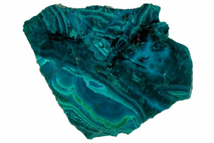 Polished Banded Chrysocolla and Malachite - Bagdad Mine, Arizona #327658
